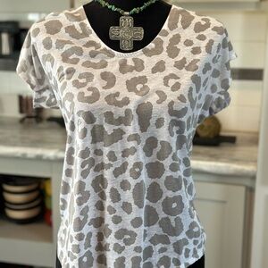 Express Gray Animal Print Short Sleeve Top